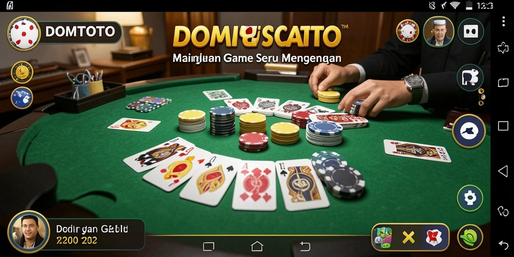 Tampilan gameplay seru di DOMTOTO saat bermain Gaple bersama teman.