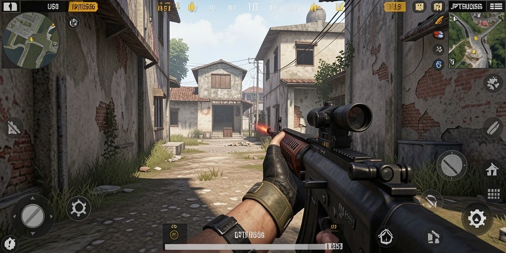 Screenshot gameplay <strong>JPTERUS66</strong> yang menunjukkan aksi menembak seru.
