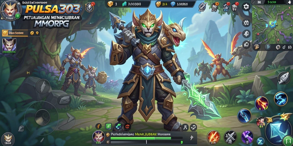 Tampilan strategi pertempuran seru dalam game MMORPG.
