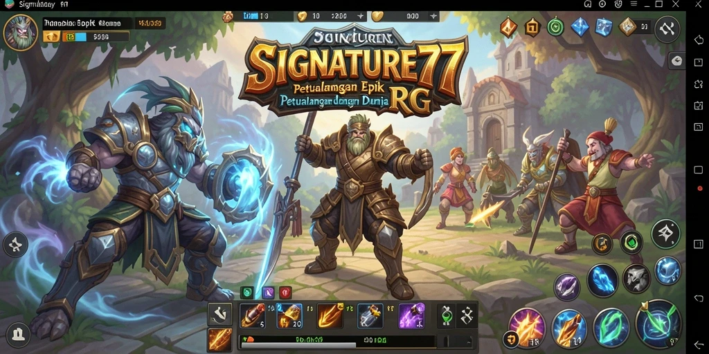 Tampilan gameplay yang menakjubkan dari SIGNATURE77 dalam dunia RPG.