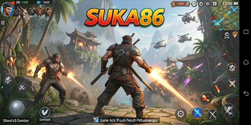 Tangkapan layar menunjukkan aksi seru dalam gameplay SUKA86.